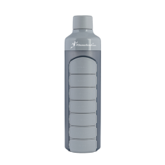 Water bottle 375 ml with 7-compartment pill box